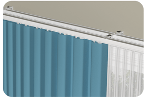 Curtain Rod With Pinch-Pleat and Ripplefold Drapery