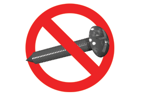 Bracket screws are not included with curtain rods for safety reasons