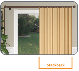 Stacking Chart for One-Way Draw Curtain Rods