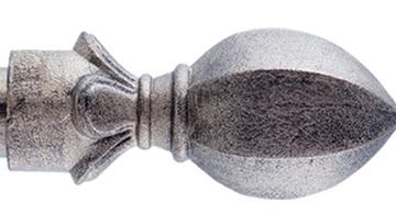 Gould SOHO Finial For 1" Metal Drapery Rods Color Option Hammered Gray