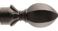 Gould NY Waverly Finial 1" 16 Foot Smooth Complete Drapery Rod Set Color Option Dark Bronze