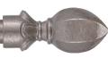 Gould NY Waverly Finial 1" 8 Foot Smooth Complete Drapery Rod Set Color Option Hammered Gray