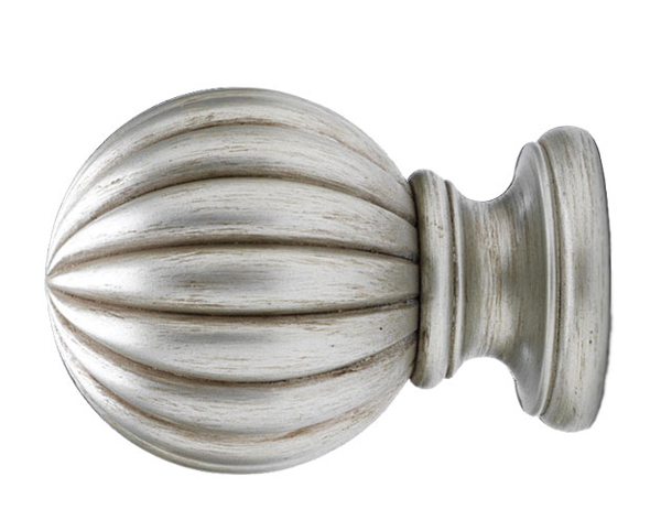 Select Reeded Ball Finial For 2 1/4" Wood Drapery Rods