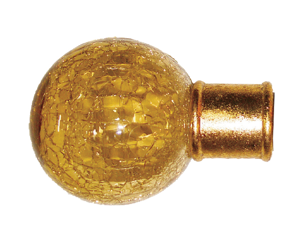 House Parts Amber Crackled Glass Finial 1" 8 Foot Smooth Complete Drapery Rod Set