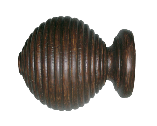House Parts Reeded Finial For 2" Drapery Rods