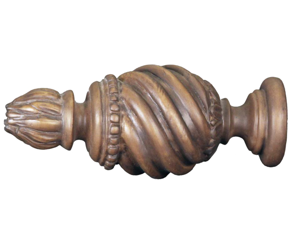 TMS Menagerie Flame Finial For 2" Wood Drapery Rods