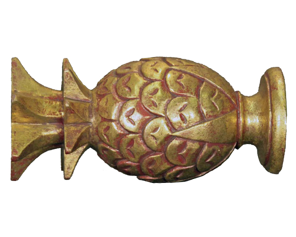 TMS Menagerie Pineapple Finial For 2" Wood Drapery Rods
