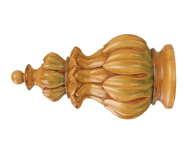 TMS Menagerie Crown Finial For 2" Faux Bamboo Drapery Rods