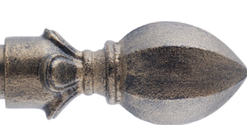 Gould NY Gramercy Finial 1" 12 Foot Smooth Complete Drapery Rod Set Color Option Hammered Gray