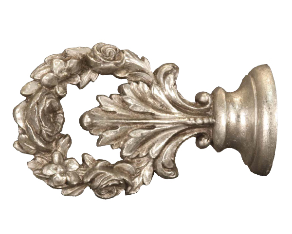 TMS Menagerie Wreath Finial For 1 3/8" Wood Drapery Rods