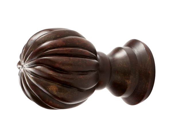 Kirsch Twisted Ball Finial For 3" Buckingham Wood Curtain Rods