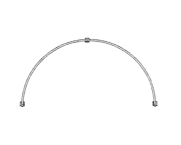 Kirsch 86" Arch Top Clear Tubing For Sheers Or Light Weight Fabrics